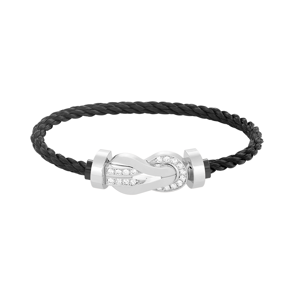 ¡®Dream¡¯CHANCE LARGE 8 FIGURE BUCKLE HALF DIAMOND BRACELET SILVER