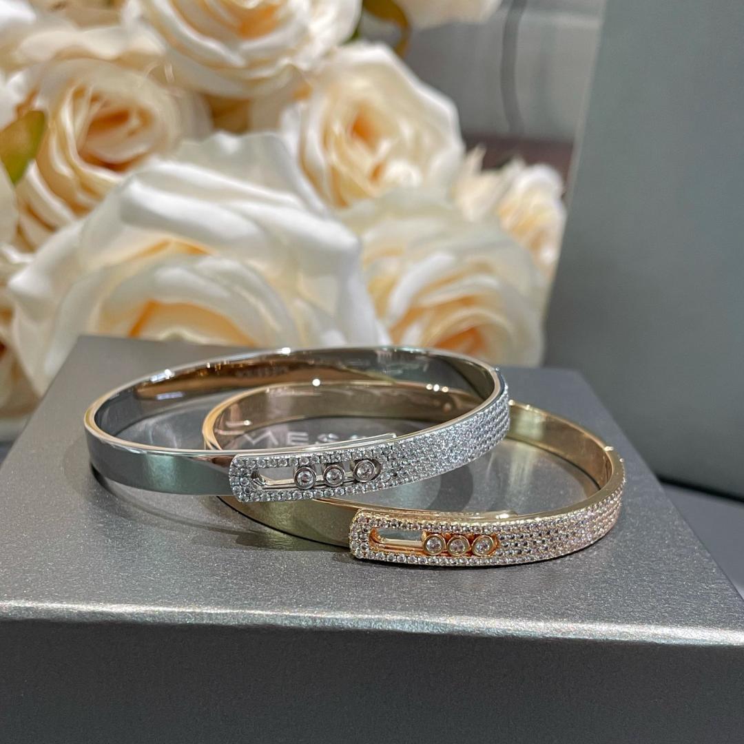 [Dream ]Move Noa Rose Gold Pav茅 Diamond Bangle Bracelet