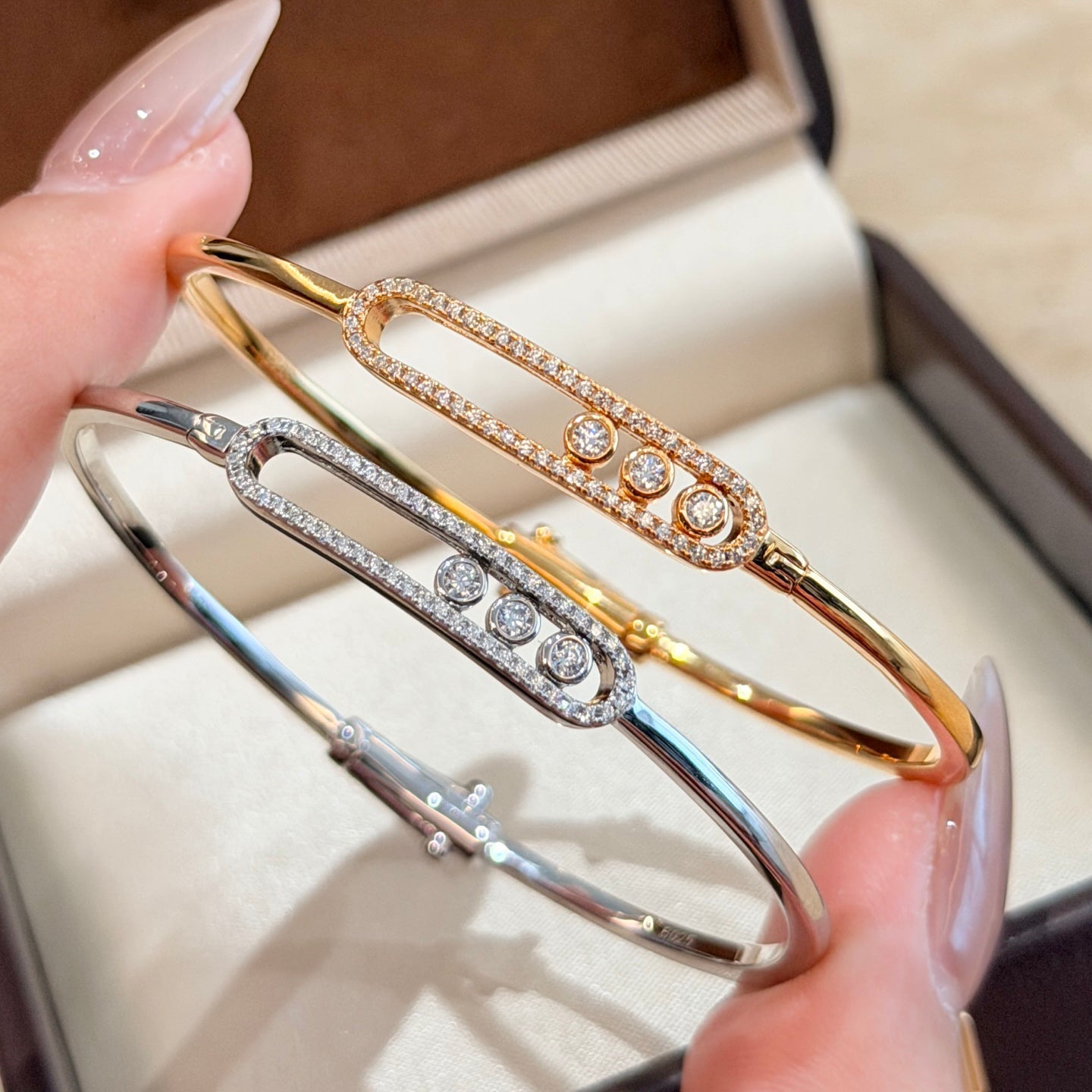 [Dream ]Move Pav茅 Diamond Bangle Bracelet M