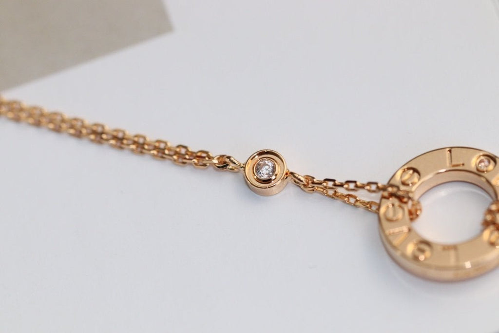 ¡®Dream¡¯LOVE NECKLACE ADJUSTABLE ROSE GOLD 2 DIAMOND