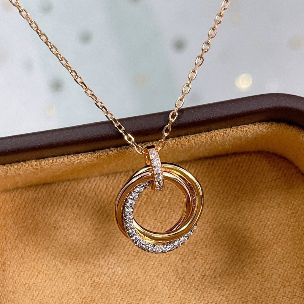 ¡®Dream¡¯TRINITY NECKLACE SILVER GOLD PINK GOLD DIAMONDS