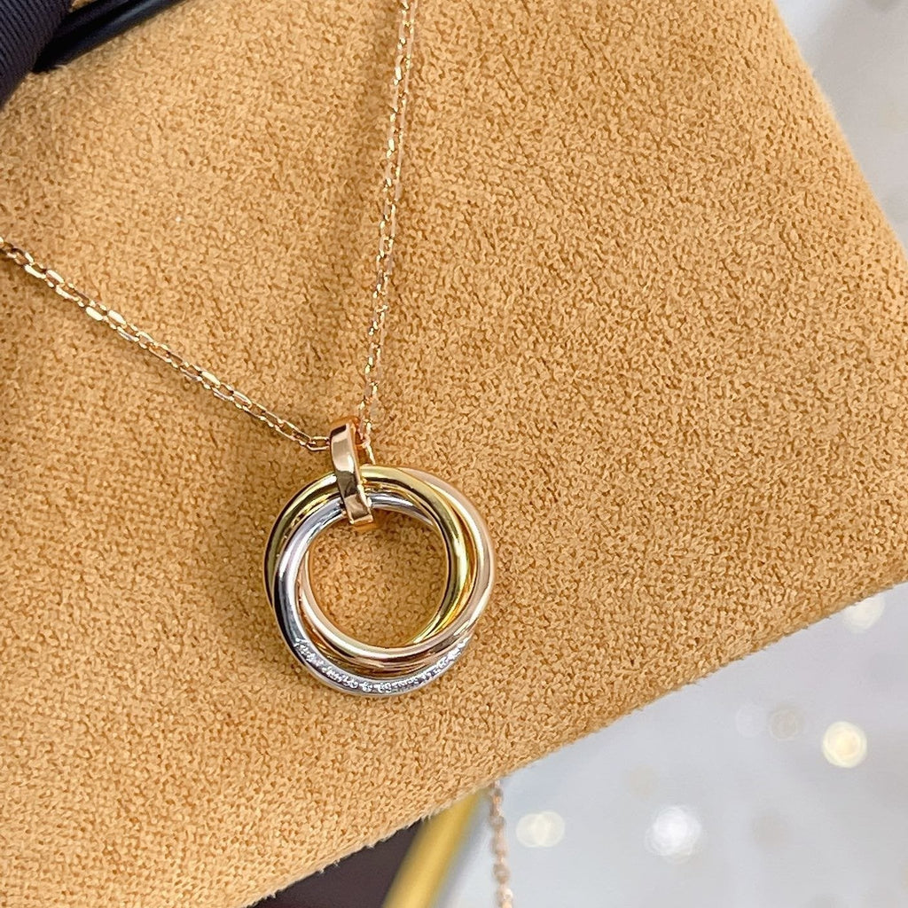 ¡®Dream¡¯TRINITY NECKLACE SILVER GOLD PINK GOLD DIAMONDS