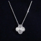 „Dream“CLOVER 15MM DIAMANT LASER HALSKETTE SILBER