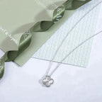 „Dream“CLOVER 15MM DIAMANT LASER HALSKETTE SILBER