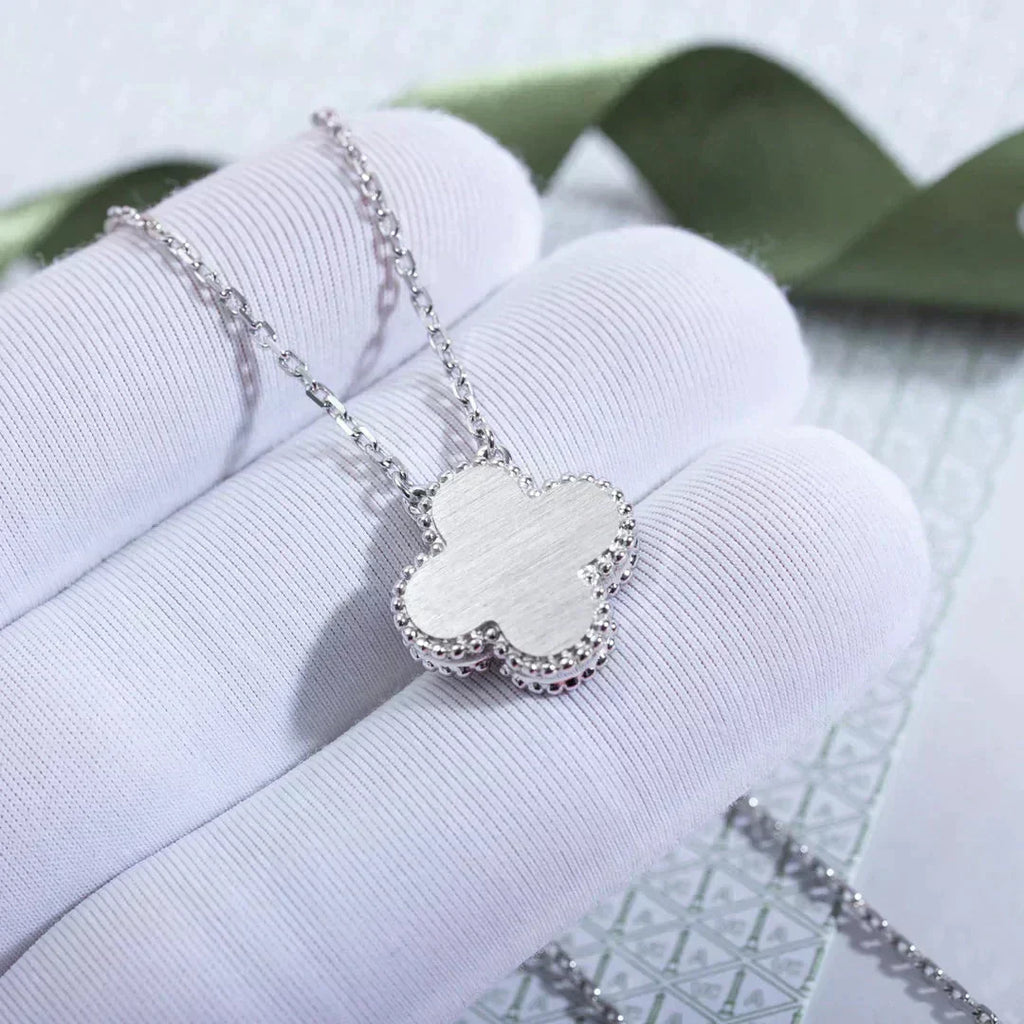 „Dream“CLOVER 15MM DIAMANT LASER HALSKETTE SILBER