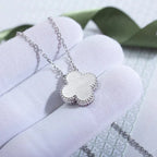 „Dream“CLOVER 15MM DIAMANT LASER HALSKETTE SILBER