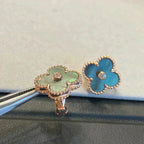 ¡®Dream¡¯CLOVER MEDIUM 1 MOTIFS GRAY MOP  DIAMOND EARRINGS