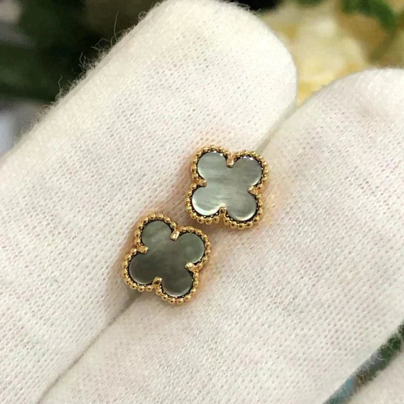 ¡®Dream¡¯CLOVER MINI 9.5MM GRAY MOP EARRINGS