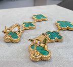 ¡®Dream¡¯CLOVER MALACHITE 3 MOTIFS GOLD