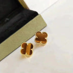 ¡®Dream¡¯CLOVER MEDIUM 1 MOTIFS TIGER EYE EARRINGS