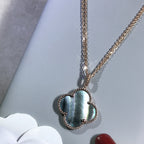 ¡®Dream¡¯CLOVER 25MM GOLD DARK MOP BIG CLOVER NECKLACE