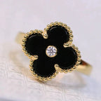¡®Dream¡¯CLOVER ONYX RING GOLD DIAMOND