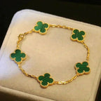 [Dream]New  CLOVER 5 MOTIF MALACHITE BRACELET COLLECTION