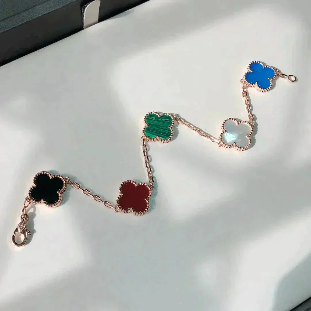 [Dream]New CLOVER 5 MOTIFS MULTICOLOR BRACELET