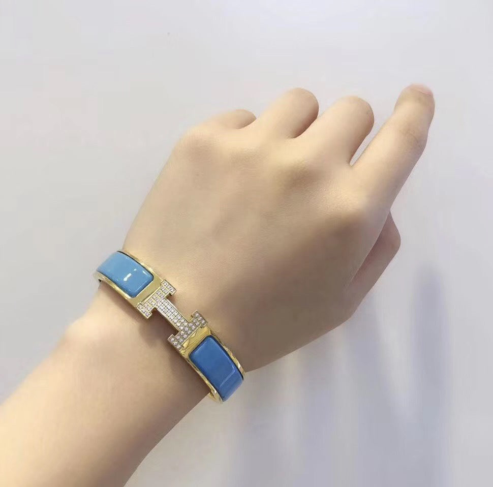 ¡®Dream¡¯H CLOUD BLUE ARMBAND GOLD DIAMANT