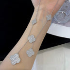 ¡®Dream¡¯CLOVER 5 MOTIFS SILVER DIAMONDS NECKLACE