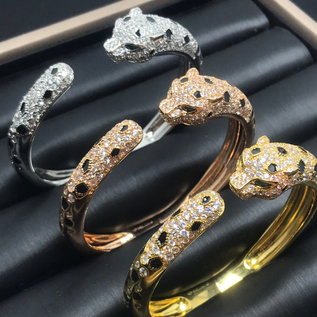 „Dream“-Panther-Armreif, groß, Diamanten