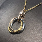 ¡®Dream¡¯TRINITY SILVER GOLD PINK GOLD NECKLACE