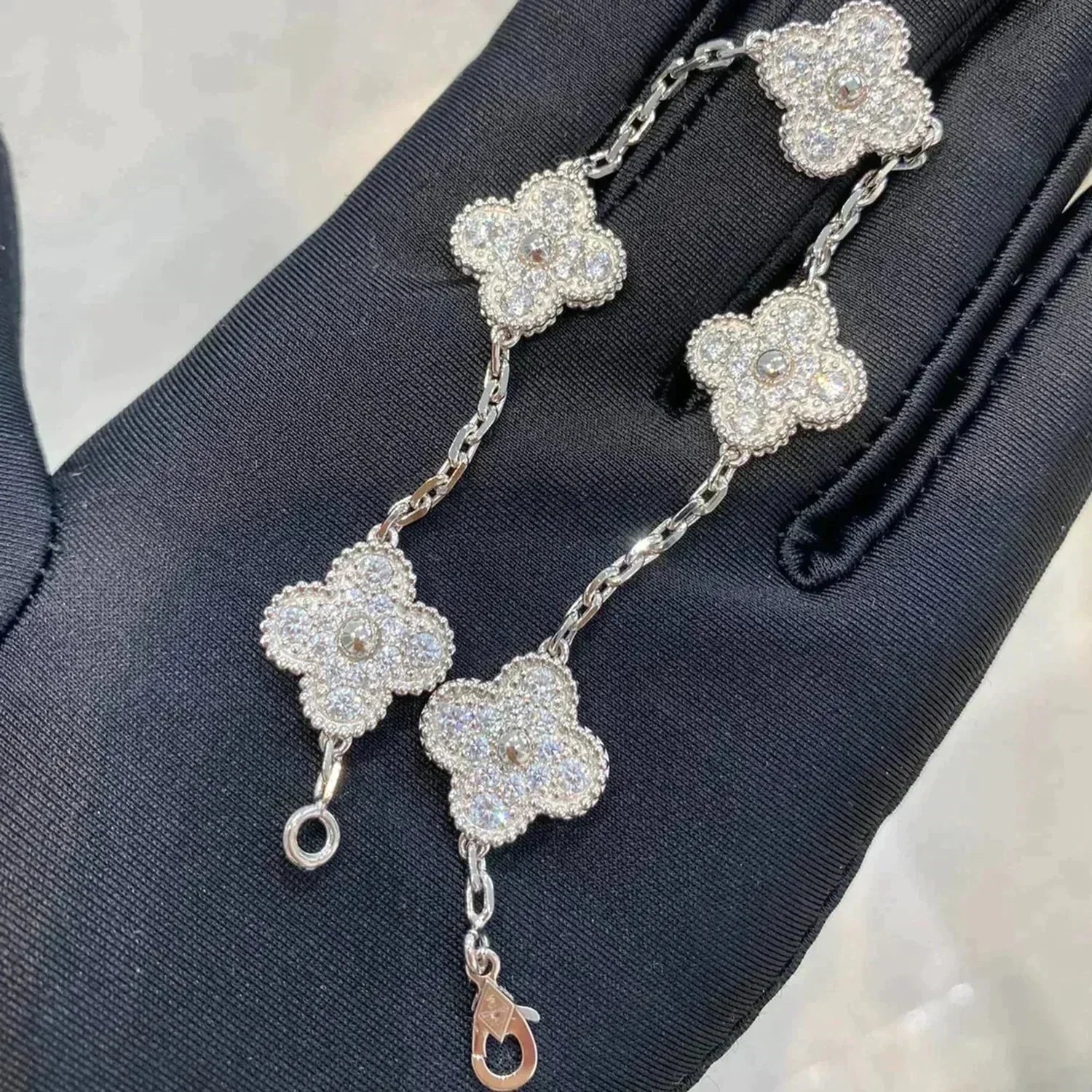 [Dream] New  CLOVER 5 MOTIF FULL DIAMOND BRACELET COLLECTION