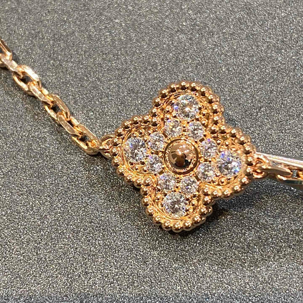 [Dream] New  CLOVER 5 MOTIF FULL DIAMOND BRACELET COLLECTION