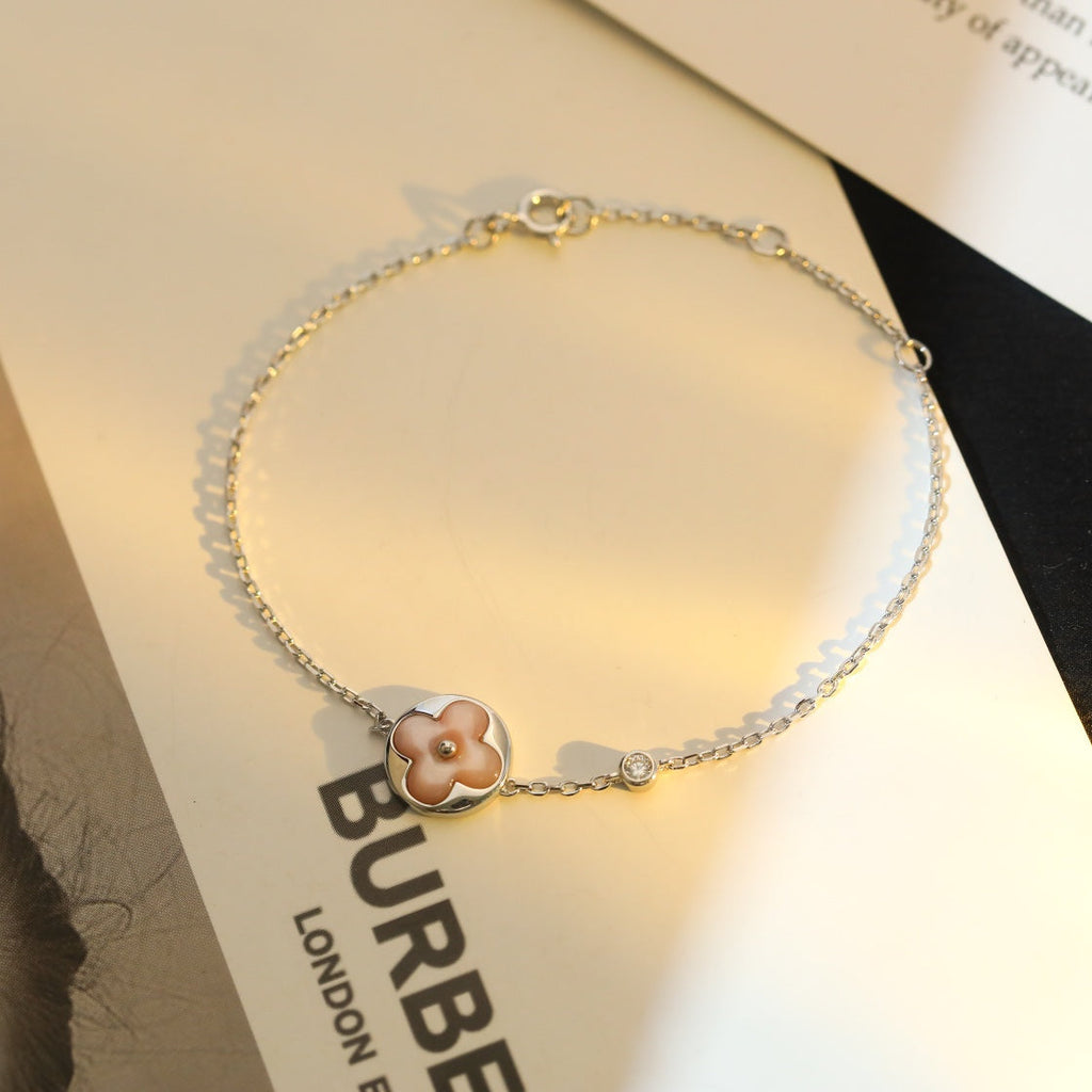 ¡®Dream¡¯SUN MOTIF PINK MOP SILVER BRACELET