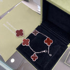 ¡®Dream¡¯CLOVER 5 MOTIFS SIVLER CARNELIAN BRACELET