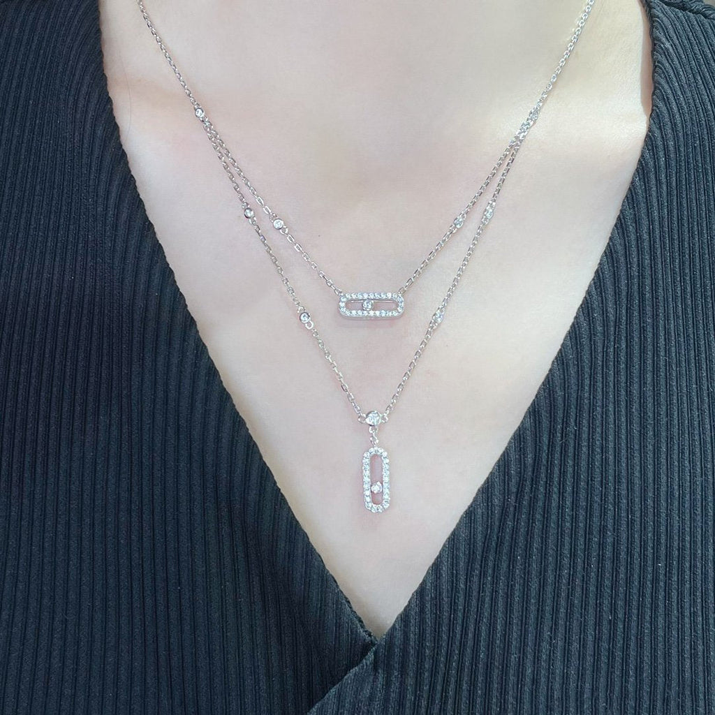 [Dream ]MOVE 2 ROW DIAMOND NECKLACE