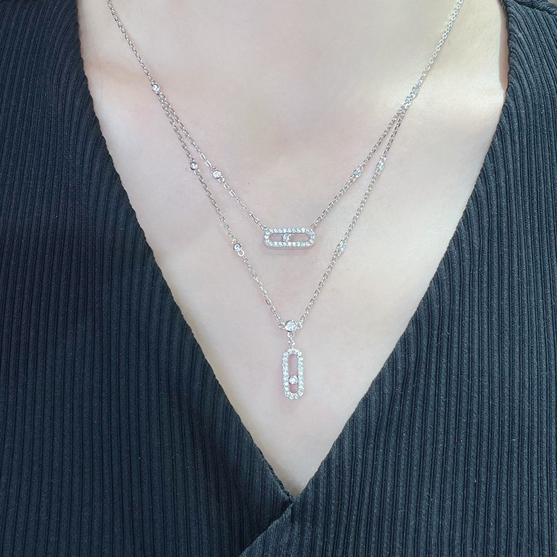 [Dream ]MOVE 2 ROW DIAMOND NECKLACE