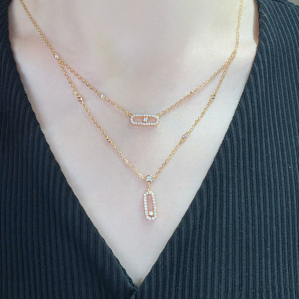 [Dream ]MOVE 2 ROW DIAMOND NECKLACE