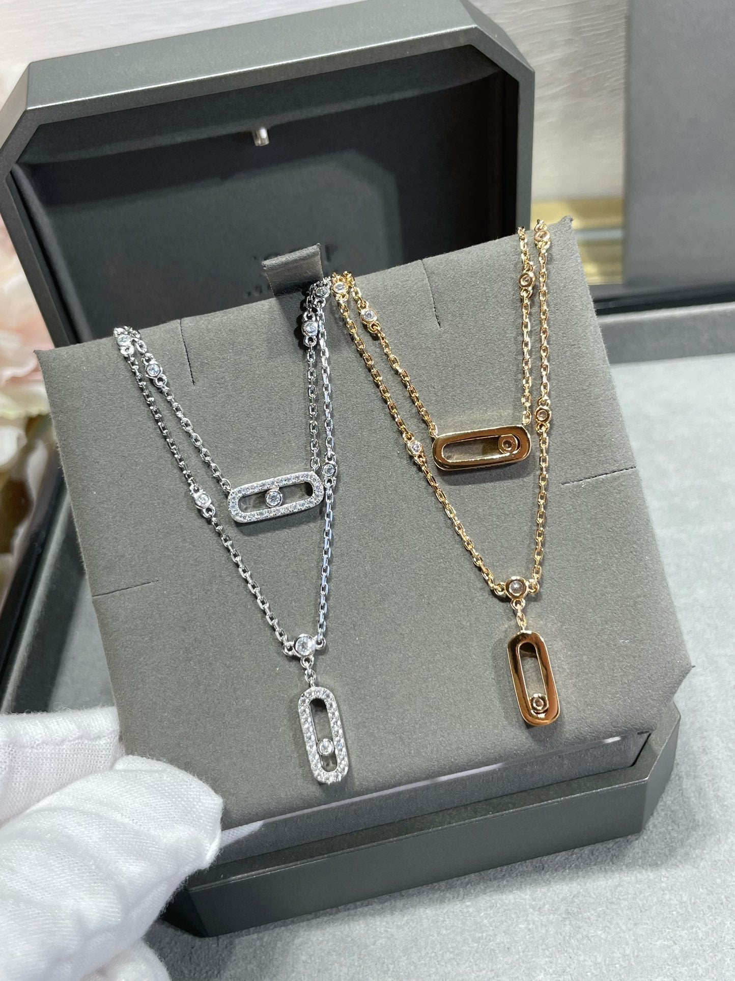 [Dream ]MOVE 2 ROW DIAMOND NECKLACE