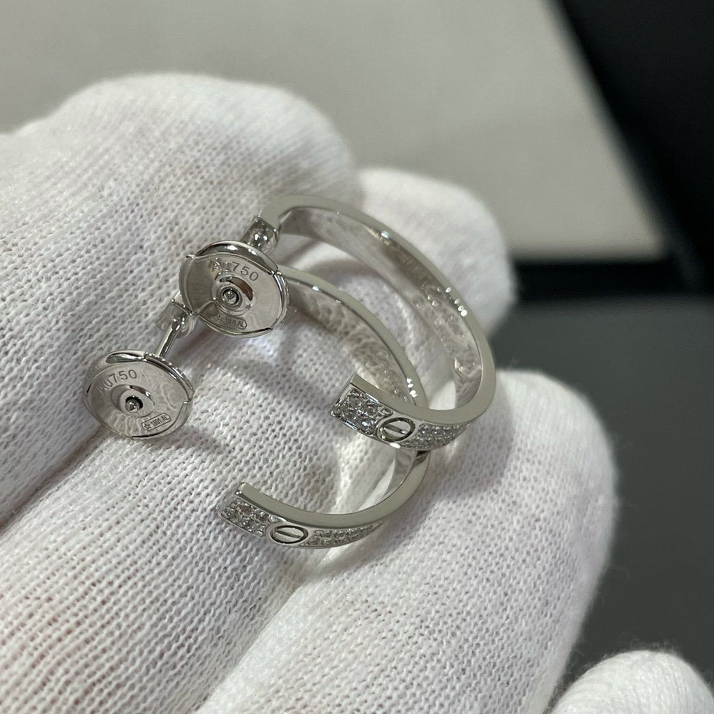 ¡®Dream¡¯LOVE DIAMOND SILVER HOOP EARRINGS