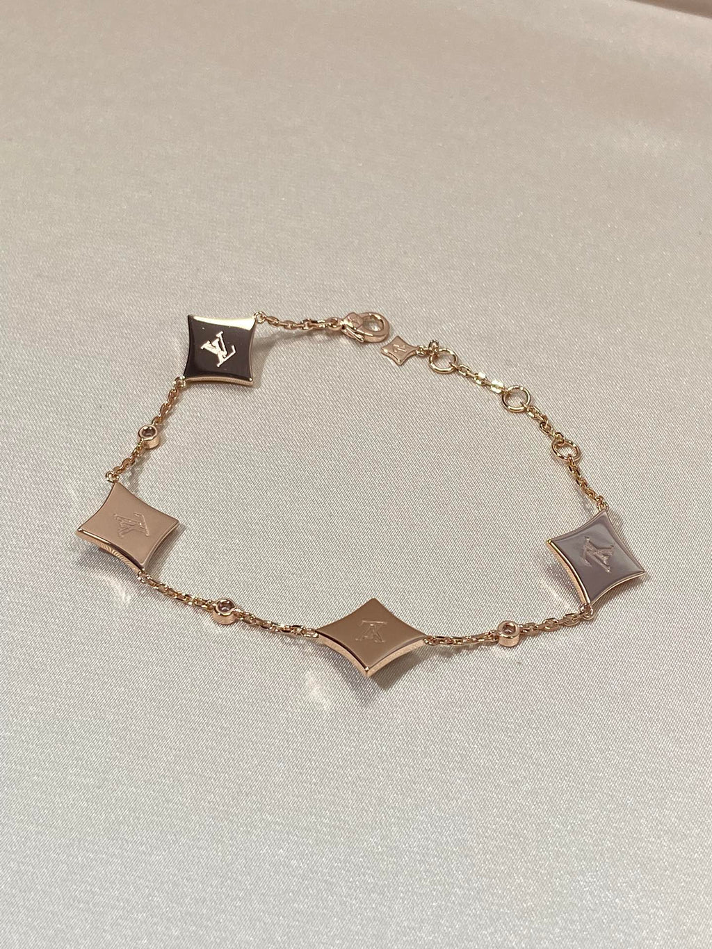 ¡®Dream¡¯STAR 4 MOTIF MOP DIAMOND PINK GOLD BRACELET