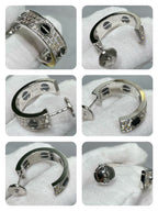 ¡®Dream¡¯LOVE CERAMIC DIAMOND PAVED SILVER EARRINGS