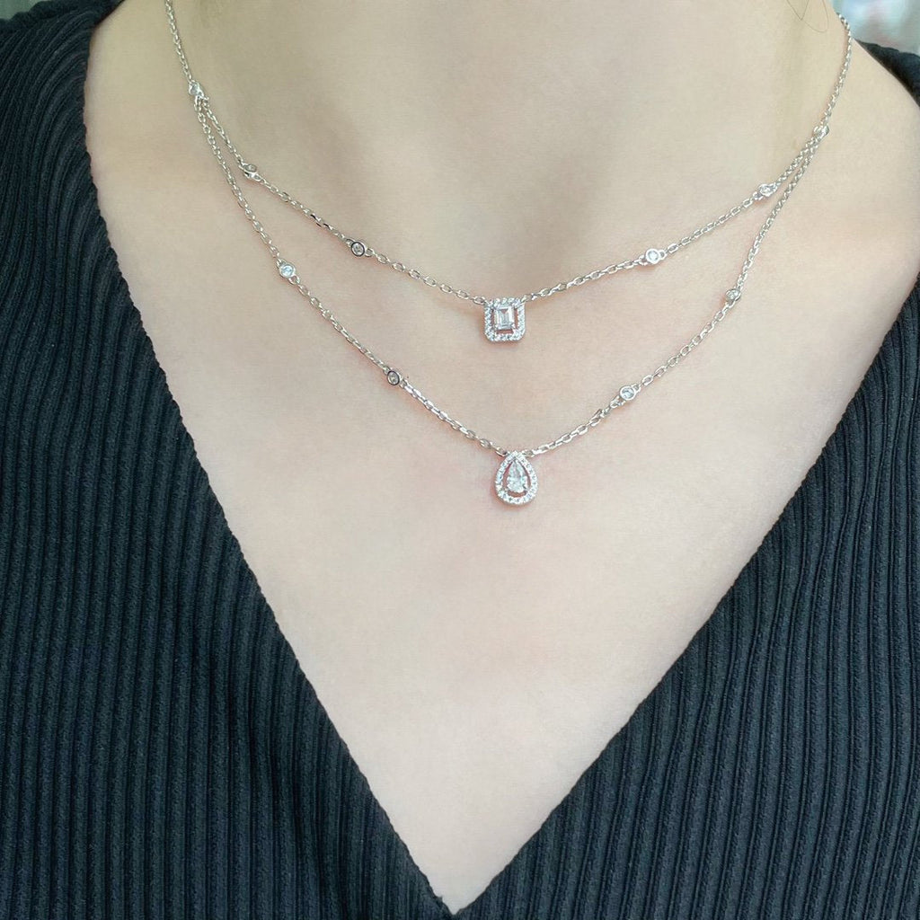 [Dream ]MY TWIN 2 ROW DIAMOND NECKLACE