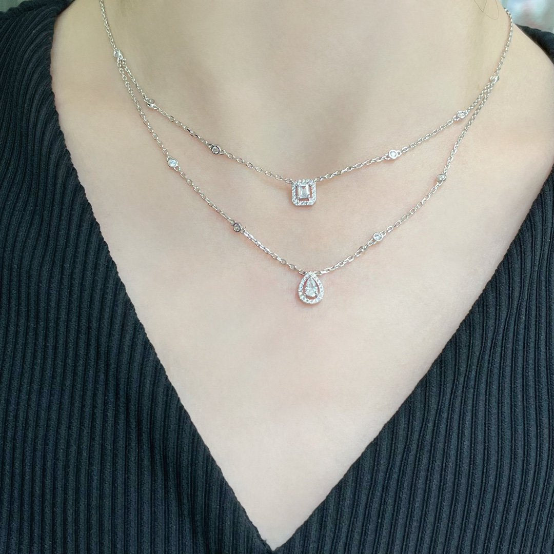 [Dream ]MY TWIN 2 ROW DIAMOND NECKLACE