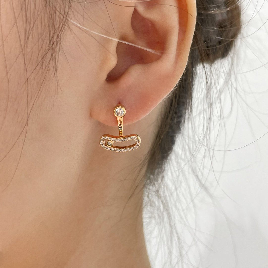 [Dream ]MOVE UNO PINK GOLD DIAMOND EARRINGS