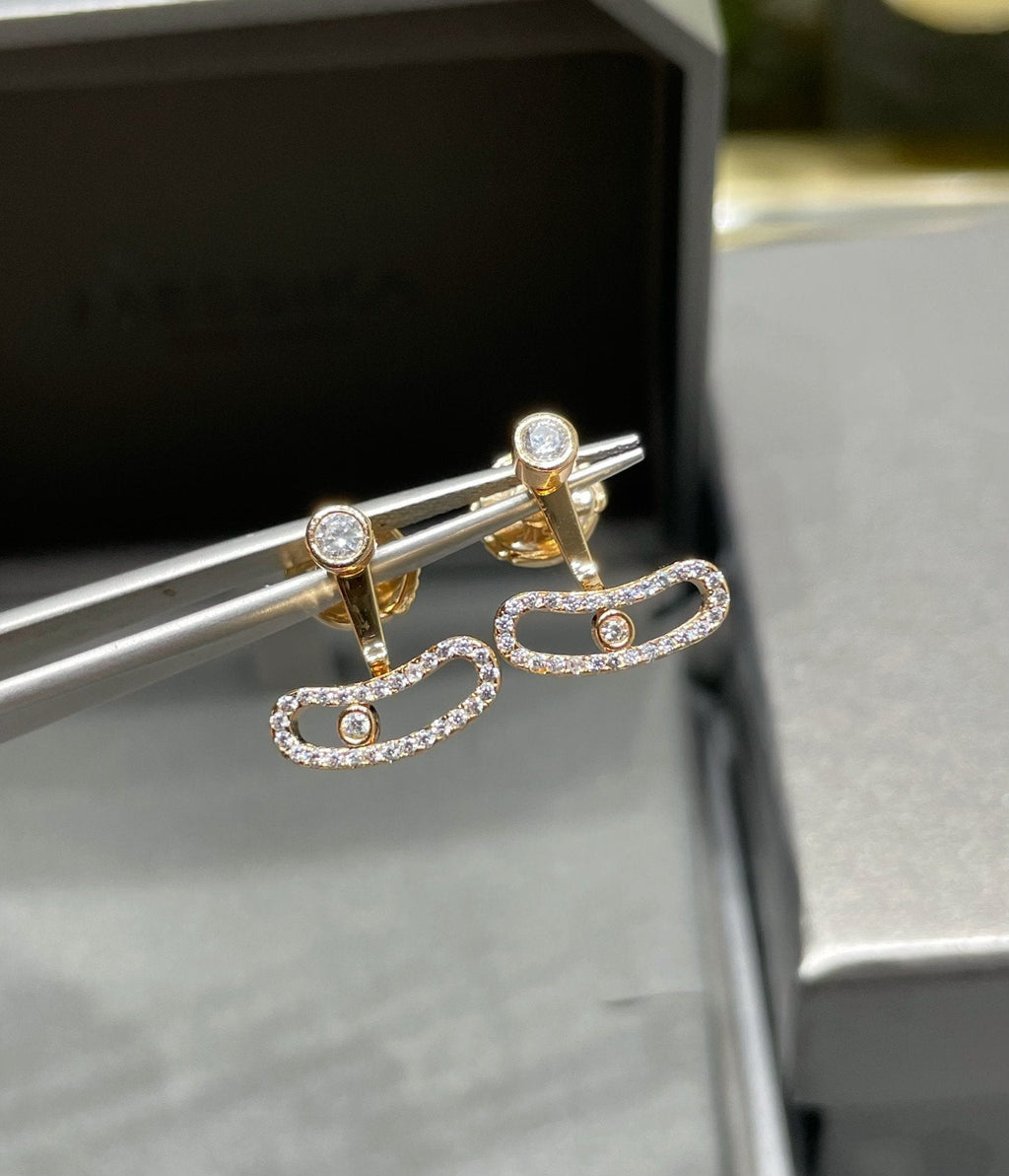 [Dream ]MOVE UNO PINK GOLD DIAMOND EARRINGS