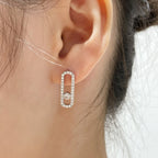 [Dream ]MOVE UNO STUD DIAMOND PAVED EARRINGS