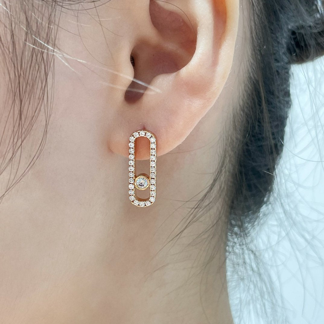 [Dream ]MOVE UNO STUD DIAMOND PAVED EARRINGS