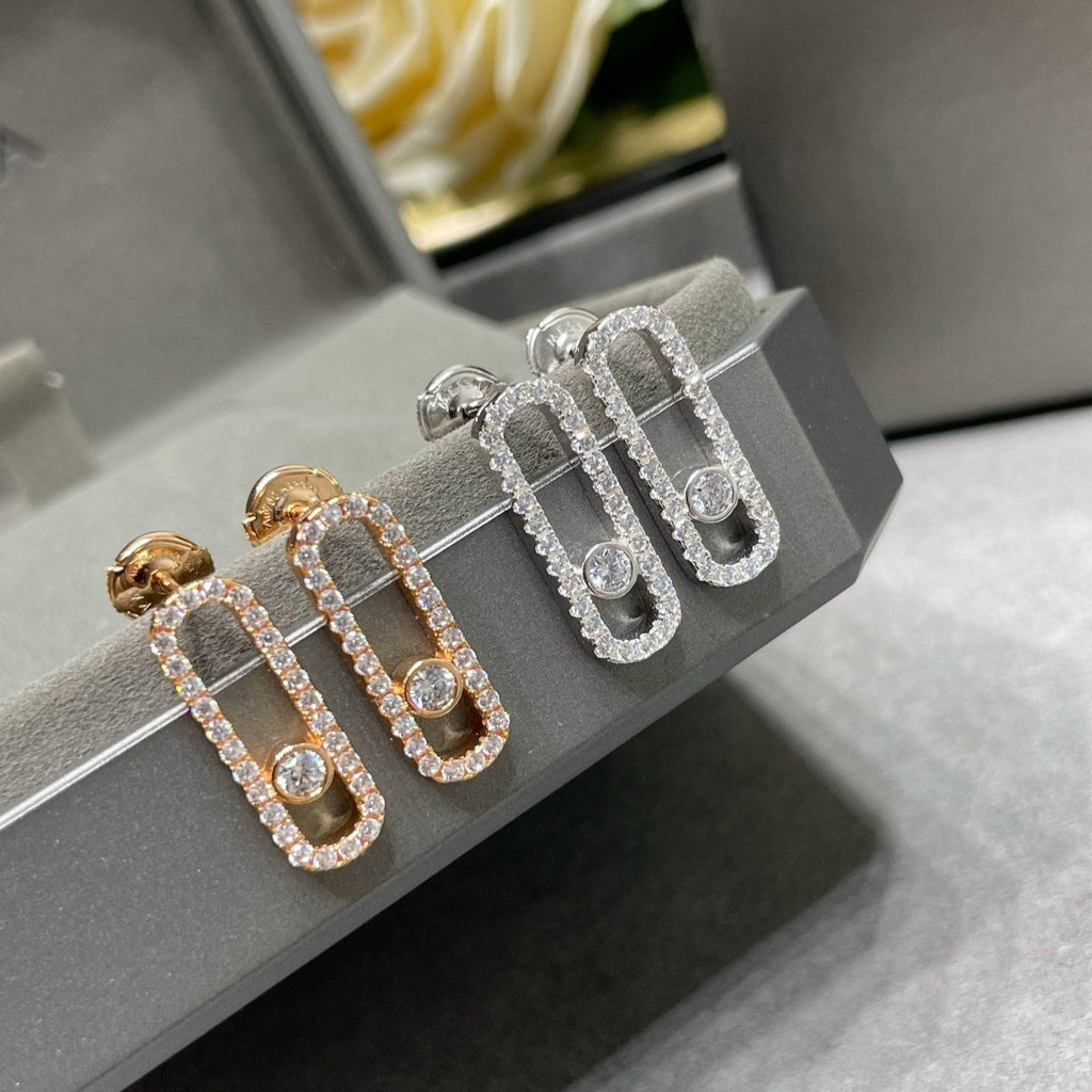 [Dream ]MOVE UNO STUD DIAMOND PAVED EARRINGS