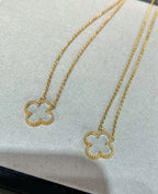 ¡®Dream¡¯CLOVER ROCK CRYSTAL ROSE GOLD NECKLACE