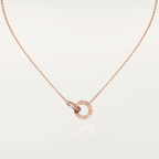 ¡®Dream¡¯LOVE 7.6MM NECKLACE ROSE GOLD AND SILVER  FULL DIAMOND