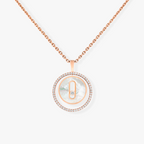 [Dream ]Dream MOVE 1 DIAMOND WHITE MOTHER OF PEARL PINK GOLD DIAMOND NECKLACE