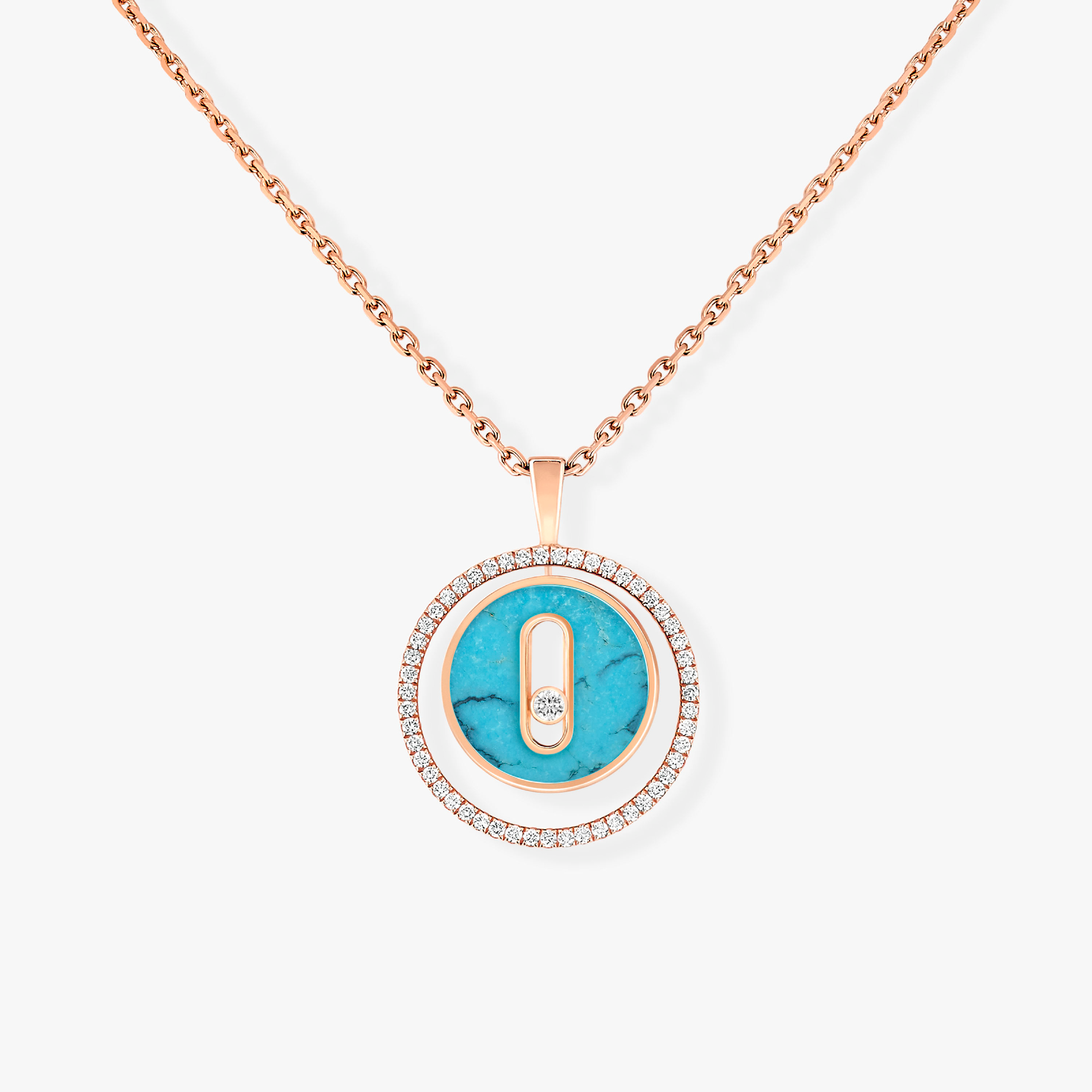 [Dream ]Dream MOVE 1 DIAMOND TURQUOISE PINK GOLD DIAMOND NECKLACE