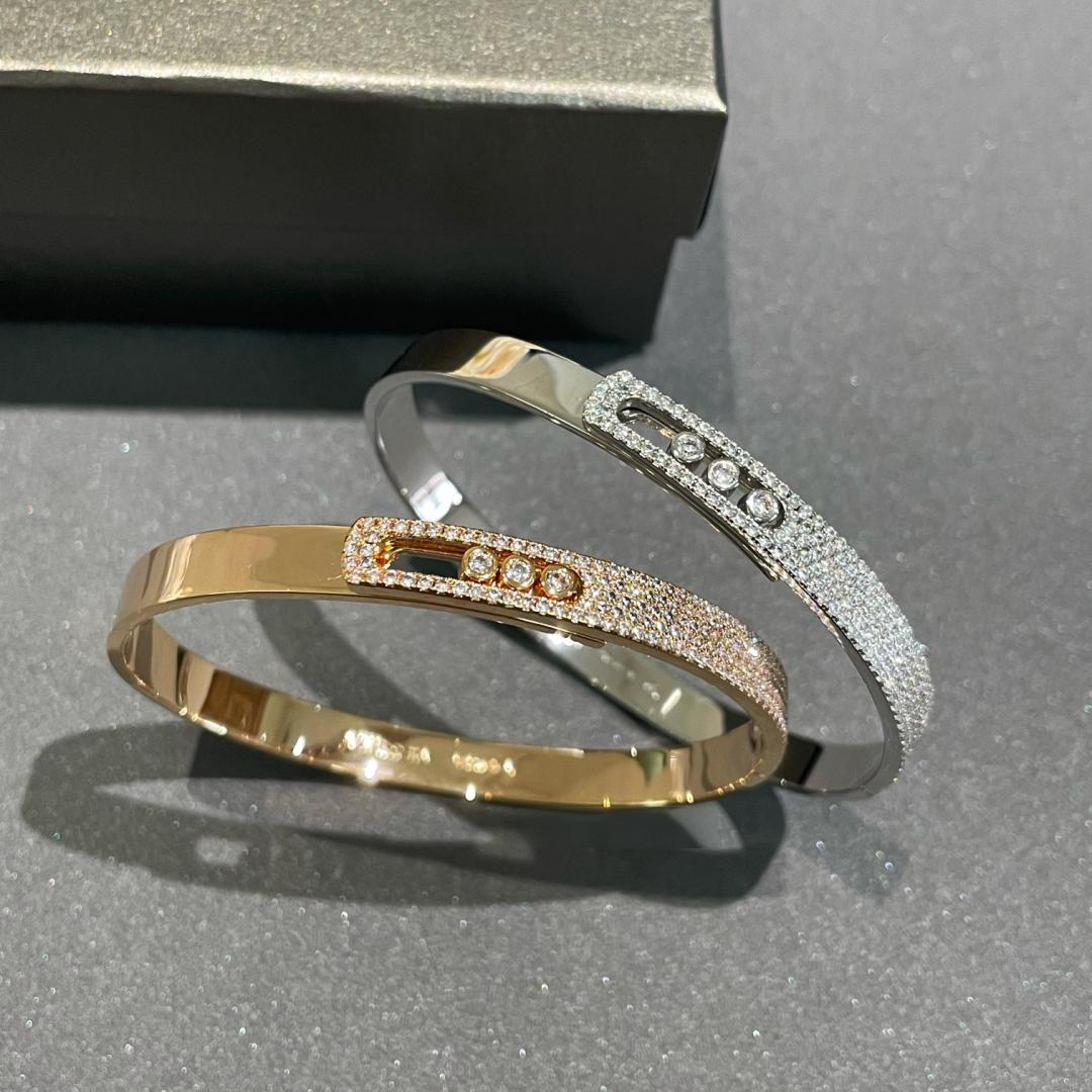 [Dream ]Move Noa Rose Gold Pav茅 Diamond Bangle Bracelet