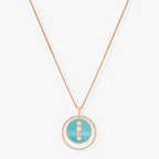 [Dream ]Dream MOVE 3 DIAMONDS TURQUOISE PINK GOLD DIAMOND NECKLACE