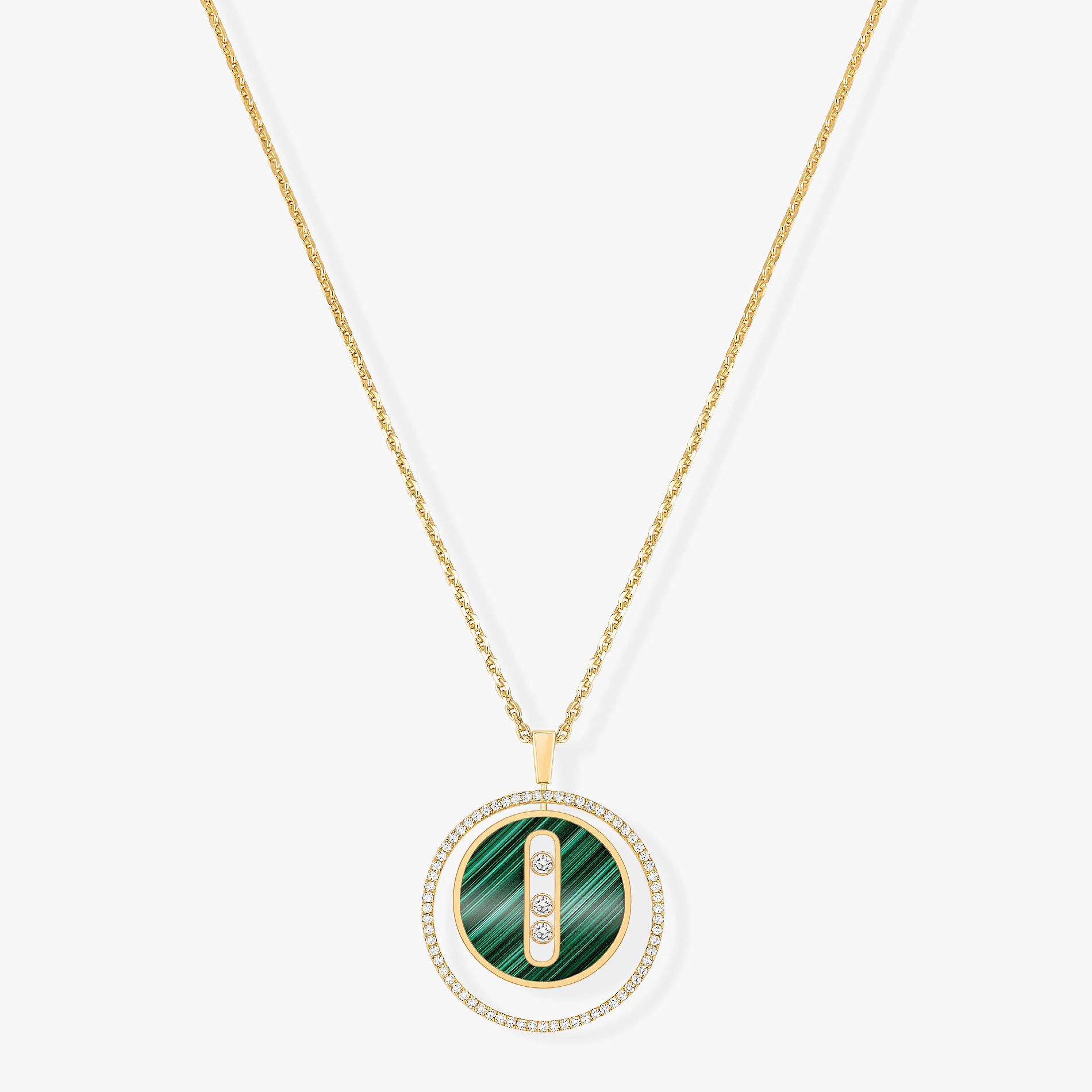 [Dream ]Dream MOVE 3 DIAMOND MALACHITE GOLD DIAMOND NECKLACE