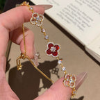 ¡®Dream¡¯CLOVER 5 MOTIF PINK BLUE RED WHITE BRACELET