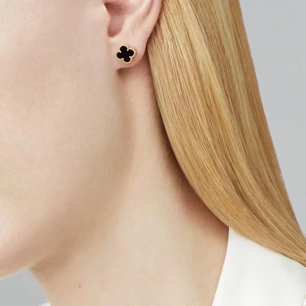 ¡®Dream¡¯CLOVER MINI 9.5MM BLACK MOP EARRINGS
