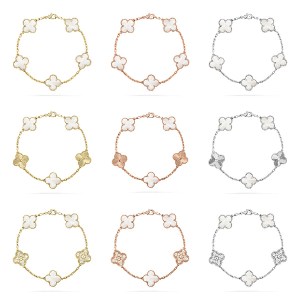 [Dream]New CLOVER WHITE PEARL MOP 5 MOTIF BRACELET COLLECTION
